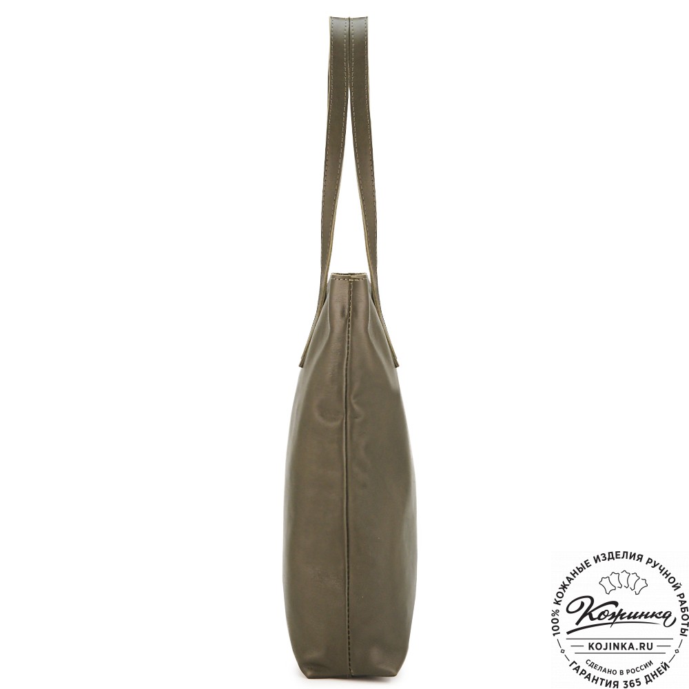 Женская кожаная сумка "Монреаль Нью" (хаки гладкая кожа)